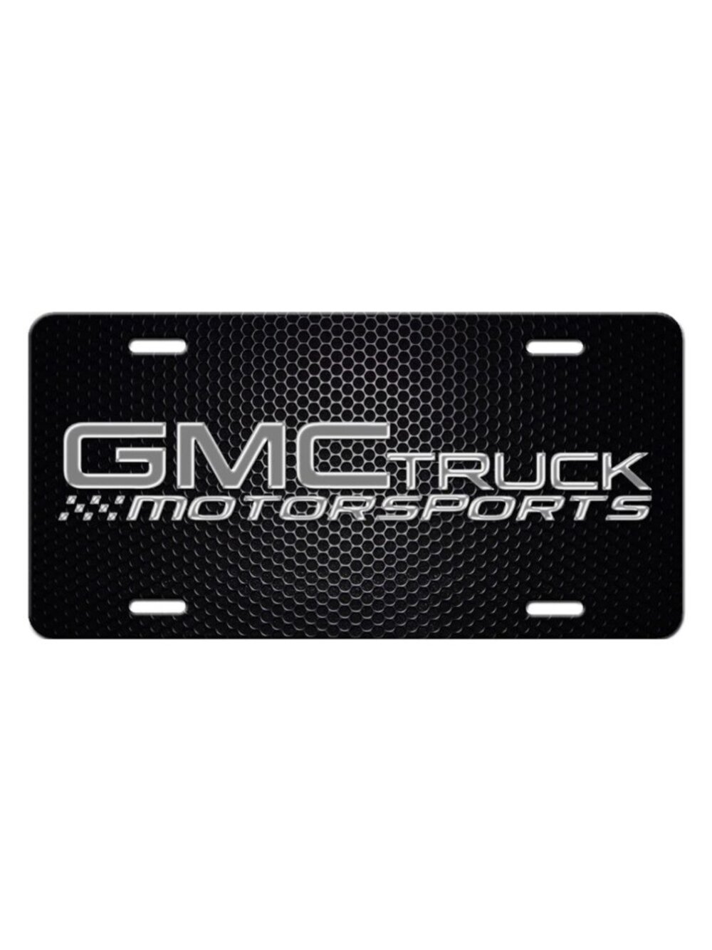 GMC Trucks Motorsports Aluminum Vanity license plate Tag New Silver Black Gray